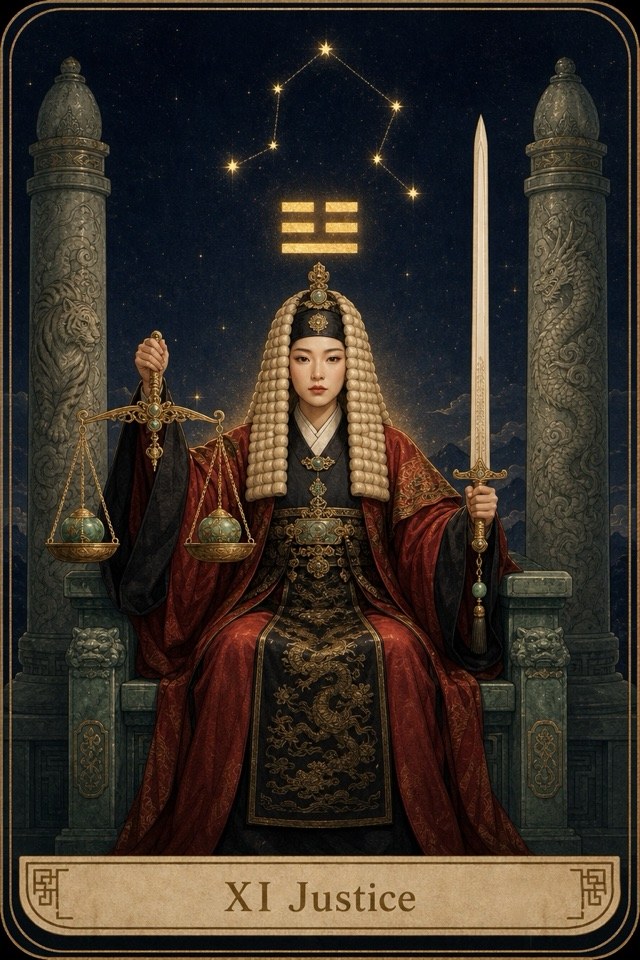타로 11 정의 카드