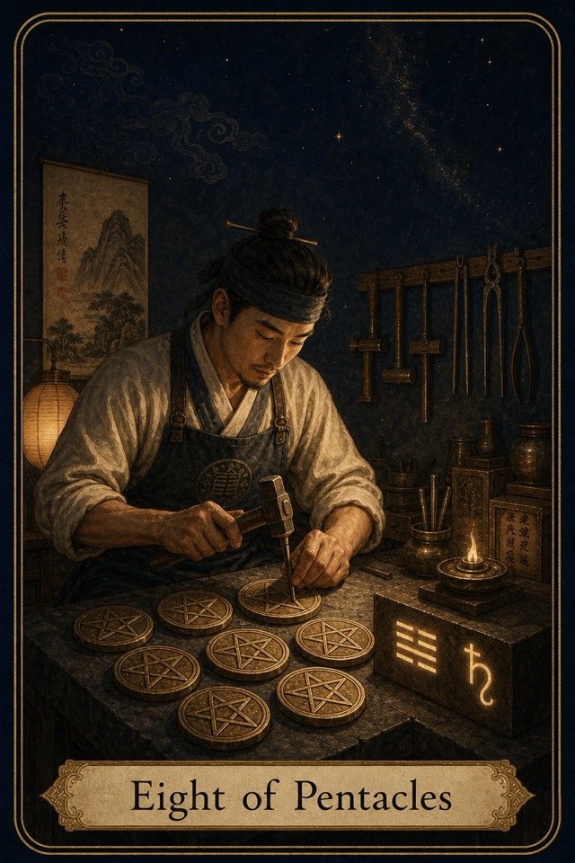 타로 금화 8 카드